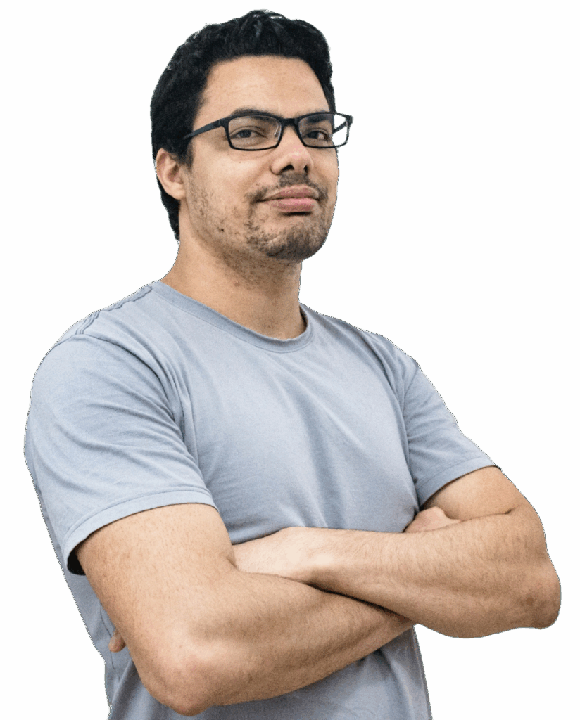 A man with crossed hands.